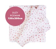Narzuta do spania 150x200 cm - wzór różowe kwiatuszki