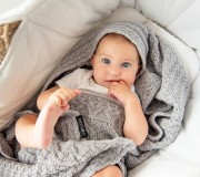 Kocyk merino - szare ciasteczko