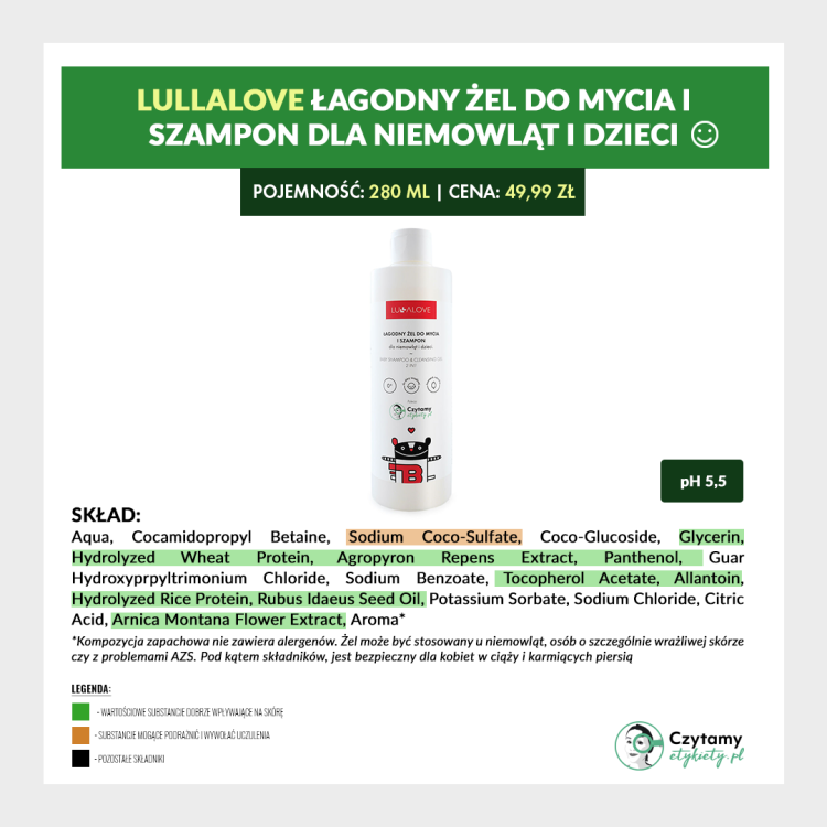 Szampon dla niemowląt polecany przez CzytamyEtykiet.pl