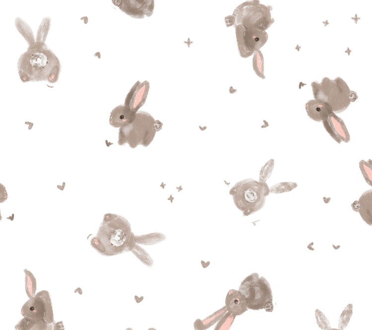Wzór beżowe króliczki