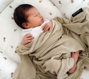 Lekki kocyk bambusowy w kolorze beżowym