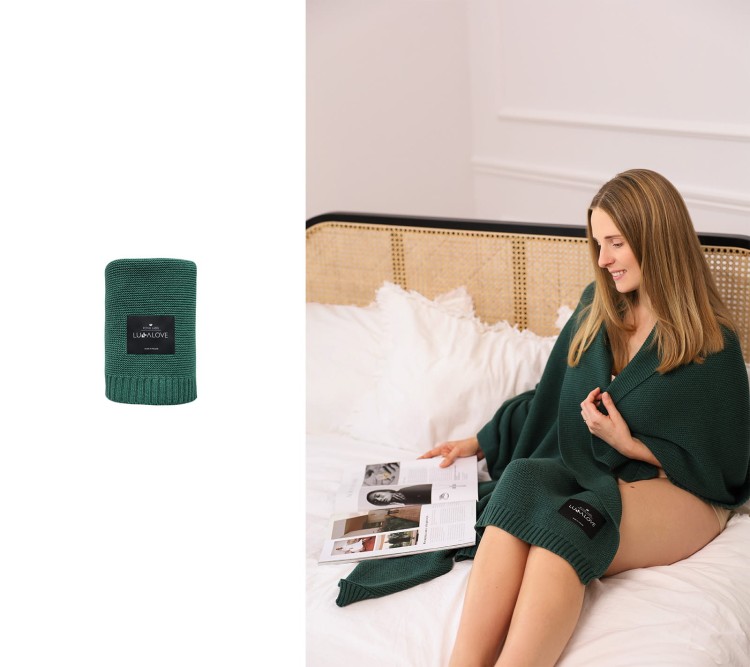 Koc dla dorosłych butelkowa zieleń