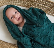 Naturalny koc dla niemowląt z wełny merino