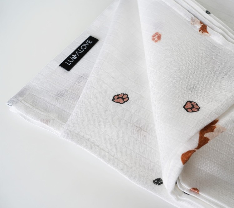 Muślinowa pieluszka /myjka - pieski, cavaliery