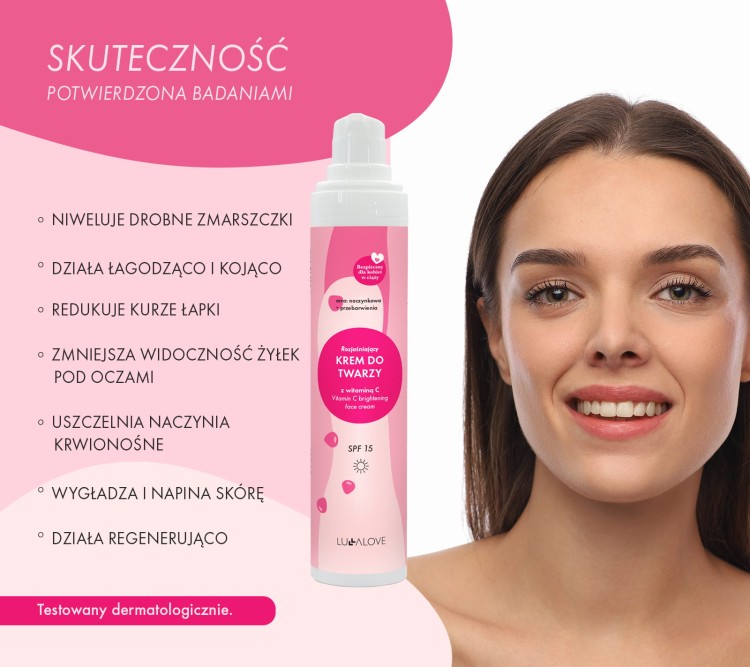 Rozjaśniający krem do twarzy z witaminą C, SPF 15