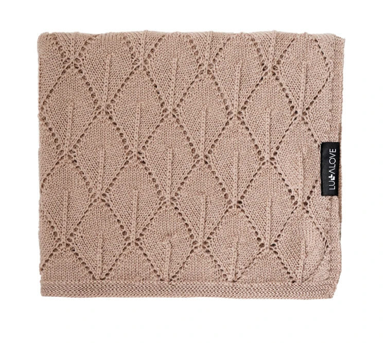 Kocyk z 100% wełny merino karmel