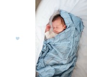 Kocyk z 100% wełny merino baby blue