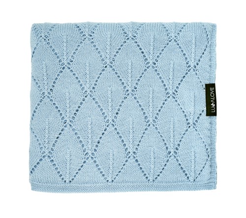 Kocyk z 100% wełny merino baby blue