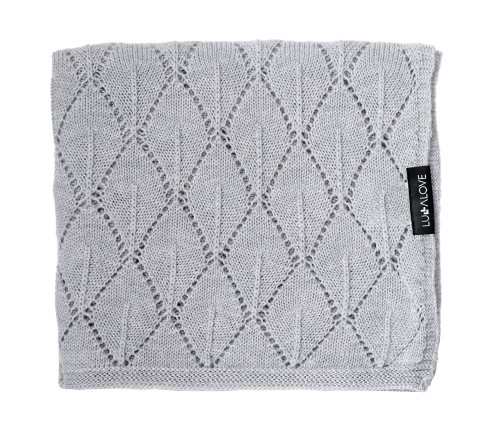 Kocyk z 100% wełny merino szary