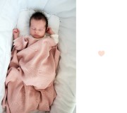 Kocyk z 100% wełny merino pudrowy róż