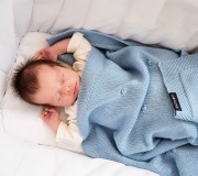 Kocyk z 100% wełny merino babyblue