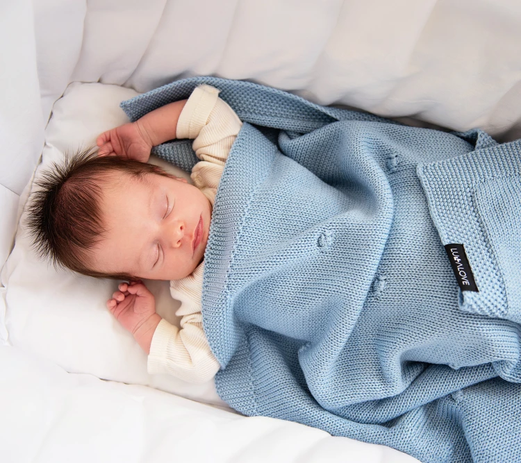 Kocyk z 100% wełny merino babyblue
