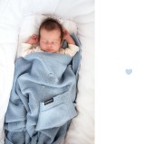 Kocyk z 100% wełny merino babyblue