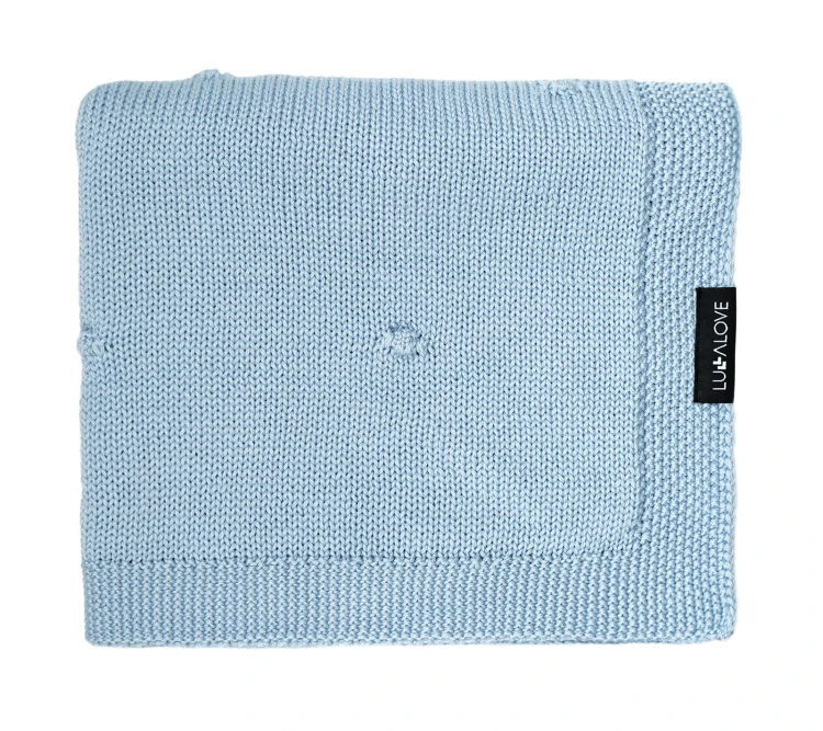 Kocyk z 100% wełny merino babyblue