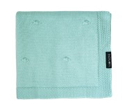 Kocyk z 100% wełny merino miętowy