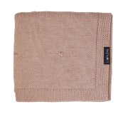 Kocyk z 100% wełny merino karmelowy beż