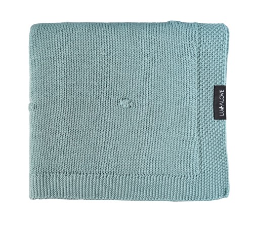 Kocyk z 100% wełny merino szałwia