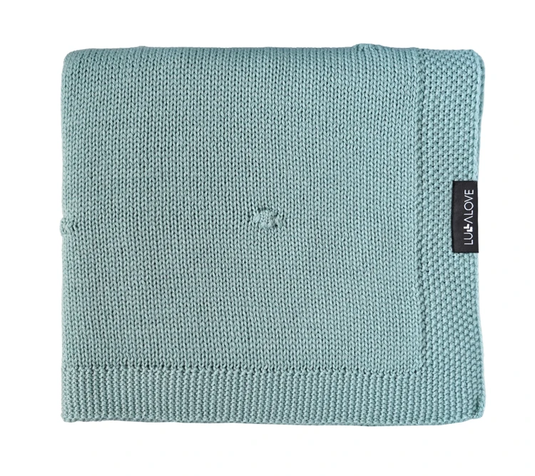Kocyk z 100% wełny merino szałwia