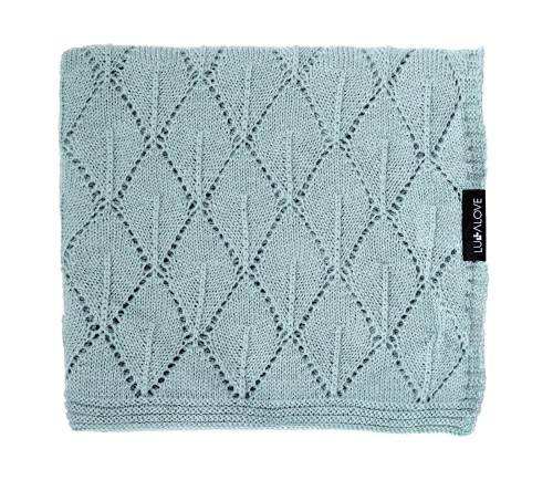 Kocyk z 100% wełny merino szałwia