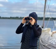 Czapka z wełny merino - navy blue