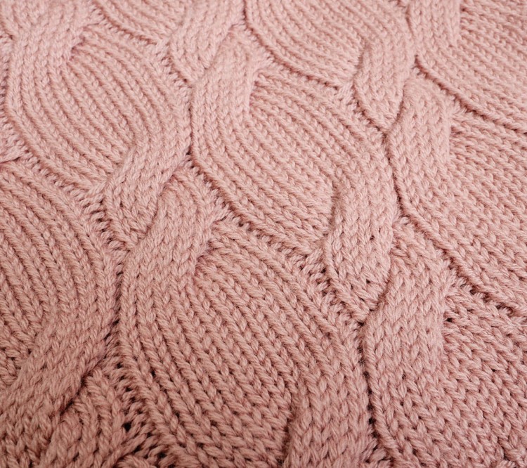 Splot warkocz - koc z wełny merino